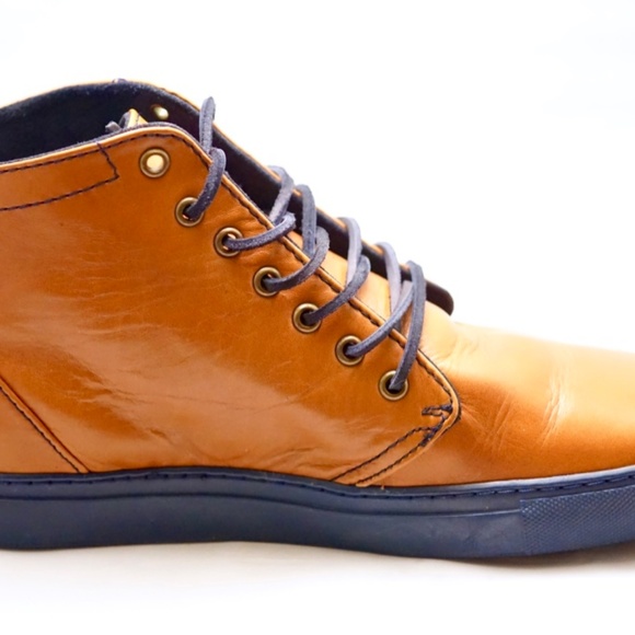 Unbranded Contrasting Sole Leather Chukka Sneakers main image 5